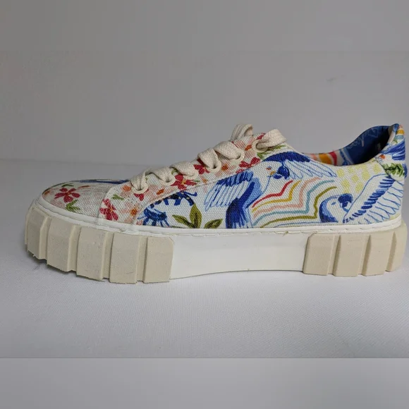 Farm Rio NEW Copacabana Flatform Sneakers size US 7 Women Floral Cotton Platform - Picture 2 of 11